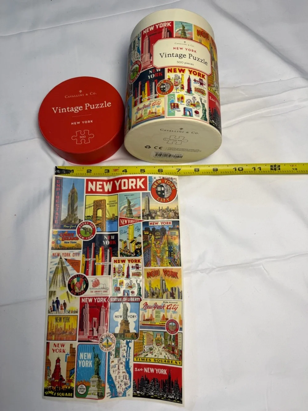 Cavallini & Co. Vintage New York 500-Piece Puzzle - Red Cylinder - Picture 2 of 5
